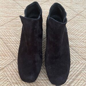 Pedro Garcia Black Suede Wedge Ankle Boots